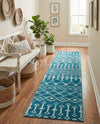 Marrakech Lattice Collection Area Rug - Medina (Blue) Runner Blue  lifestyle 46
