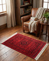 Samarkand Elegance Collection Area Rug -  Zarafshan Rectangle Red  lifestyle 31