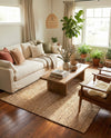 Woven Seaside Jute Collection Area Rug - Savannah (Natural) Rectangle Natural  lifestyle 13