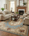 Versailles Elegance Collection Area Rug -  Louveciennes (Light Blue) Rectangle Light Blue  lifestyle 25
