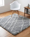 Cozy Haven Shag Collection Area Rug - Serenity (Cloud Gray) Square Cloud Gray  lifestyle 36