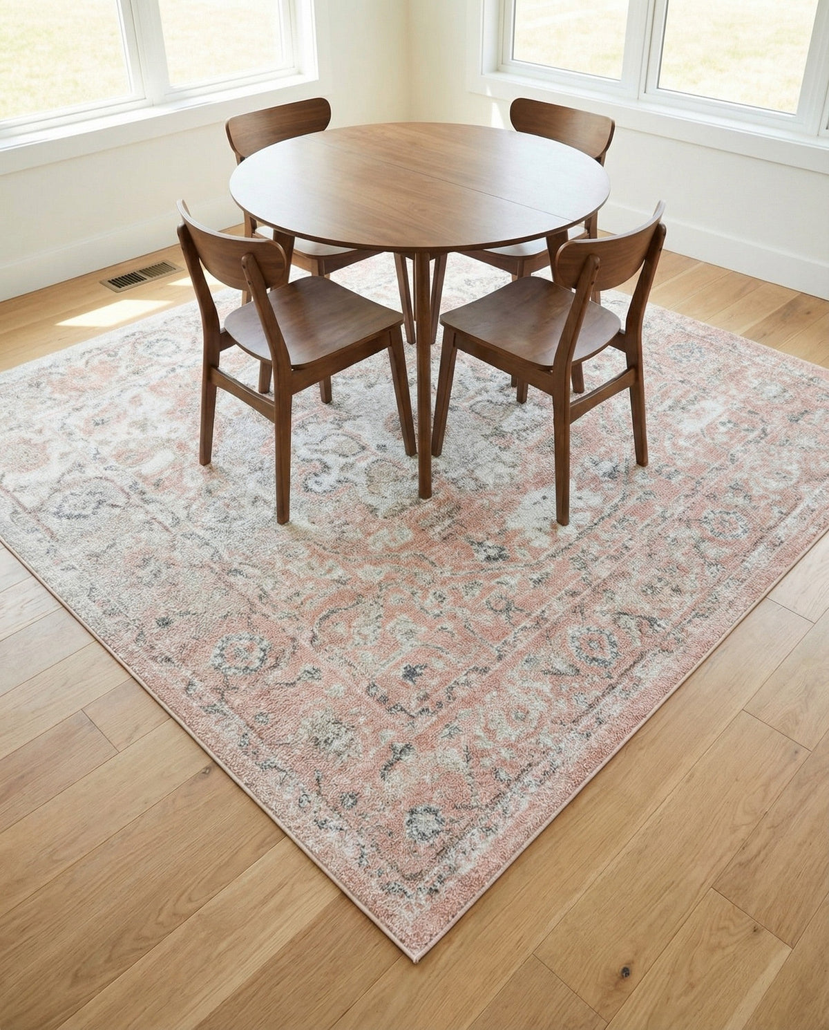 Parisian Elegance Collection Area Rug - Versailles (Rose Pink) Square Rose Pink  lifestyle 113