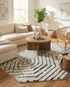 Marrakech Mosaic Collection Area Rug -  Tangier Octagon Black and White  lifestyle 50