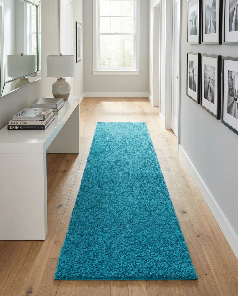 Plush Oasis Collection Area Rug - Serenity (Turquoise) Runner Turquoise  lifestyle 52