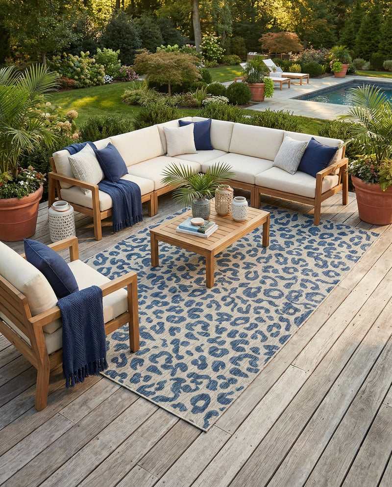 Savannah Escape Collection Area Rug -  Amazon (Blue) Rectangle Blue  lifestyle 11