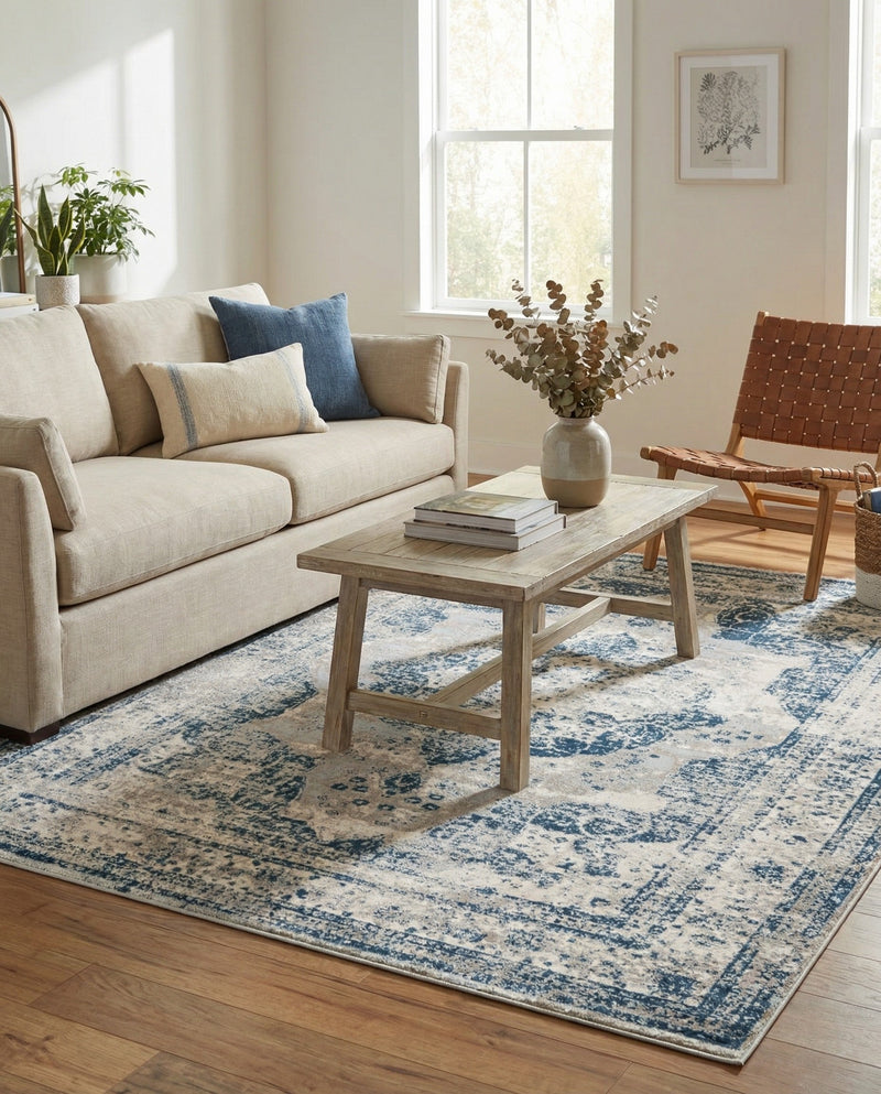 Riviera Elegance Collection Area Rug -  Menton (Blue) Rectangle Blue  lifestyle 33