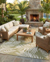Seaside Blooms Collection Area Rug - Verdure (Green) Rectangle Green  lifestyle 19