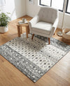 Mediterranean Lattice Collection Area Rug -  Casablanca (Ivory and Gray) Square Ivory and Gray  lifestyle 52