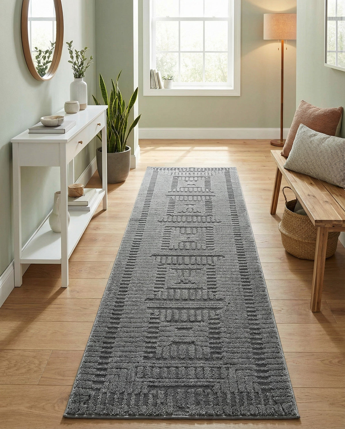 Haven Tapestry Collection Area Rug -  TranquilGlade Runner Serenity Blue  lifestyle 74