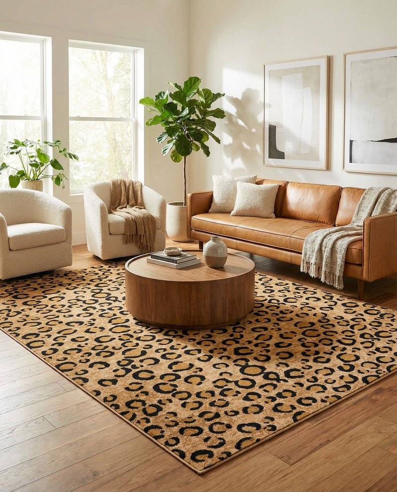 Savannah Sojourn Collection Area Rug -  Mara Rectangle Light Brown  lifestyle 21