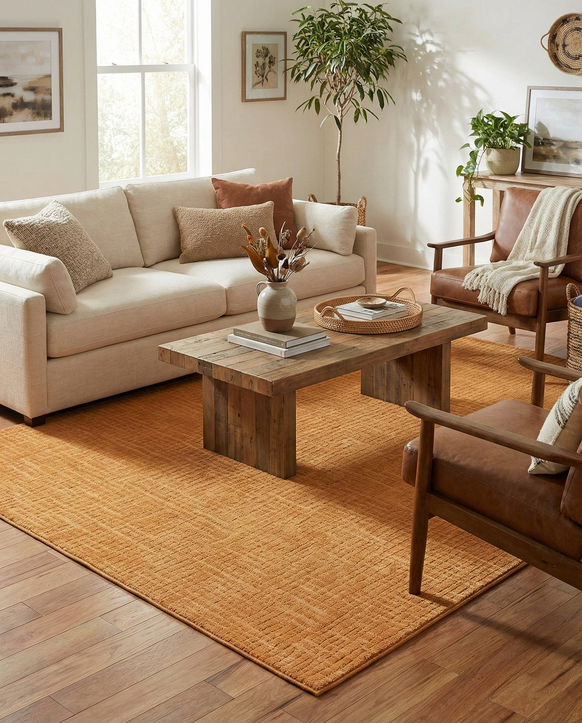 Haven Tapestry Collection Area Rug - WhisperingFalls Rectangle Goldenrod Glow  lifestyle 42
