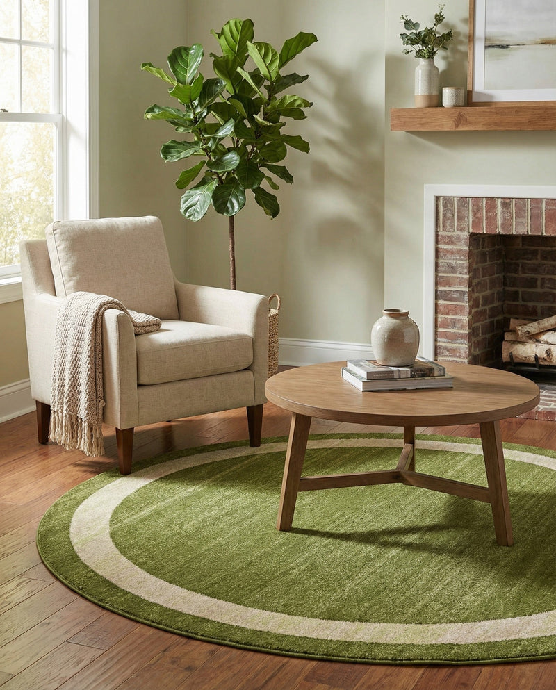 Studio Haven Collection Area Rug -  Alcove (Green) Round Green  lifestyle 62