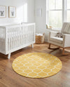 Trellis Mosaic Collection Area Rug -  Pergolatown (Yellow) Round Yellow  lifestyle 48