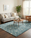 Berber Lattice Shag Collection Area Rug - Atlas (Light Blue) Rectangle Light Blue  lifestyle 5