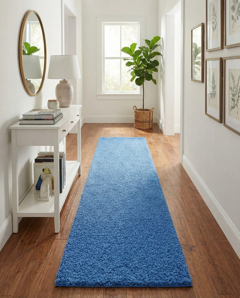 Plush Oasis Collection Area Rug - Serenity (Periwinkle Blue) Runner Periwinkle Blue  lifestyle 33