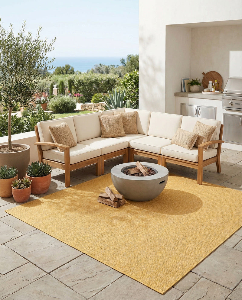 Seaside Serenity Collection Area Rug - Veranda (Corn Harvest Yellow) Square Corn Harvest Yellow  lifestyle 80