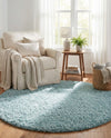 Alpine Plush Collection Area Rug -  Cortina (Aqua) Round Aqua  lifestyle 32