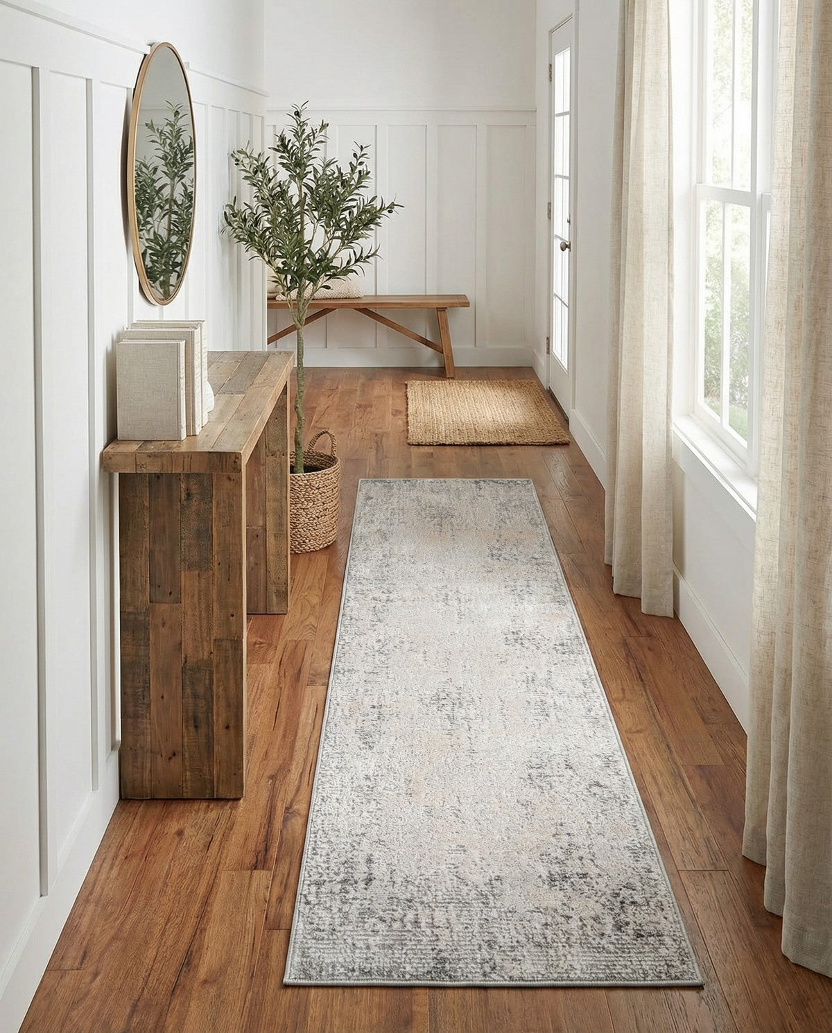 Aegean Elegance Collection Area Rug -  Ithaca Runner Gray  lifestyle 93