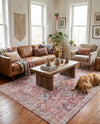 Vintage Memories Collection Area Rug -  Flashback Rectangle Ivory and Pink  lifestyle 6