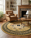 Tabriz Tapestries Collection Area Rug - Azerbaijan (Cream) Round Cream  lifestyle 59