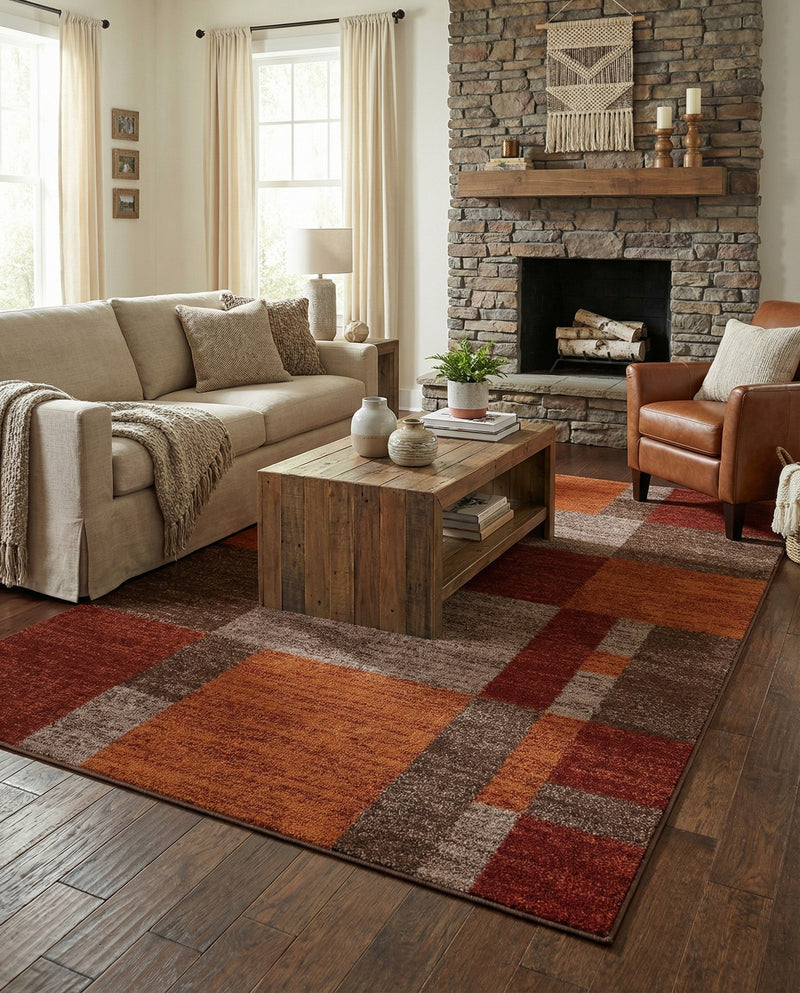 Autumn Meadow Collection Area Rug -  Sycamoreside (Multi) Rectangle Multi  lifestyle 5