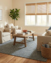 Highland Woven Jute Collection Area Rug - Glenmore (Navy Blue) Square Navy Blue  lifestyle 53