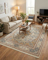 Persian Elegance Collection Area Rug -  Kashan Rectangle Ivory  lifestyle 8