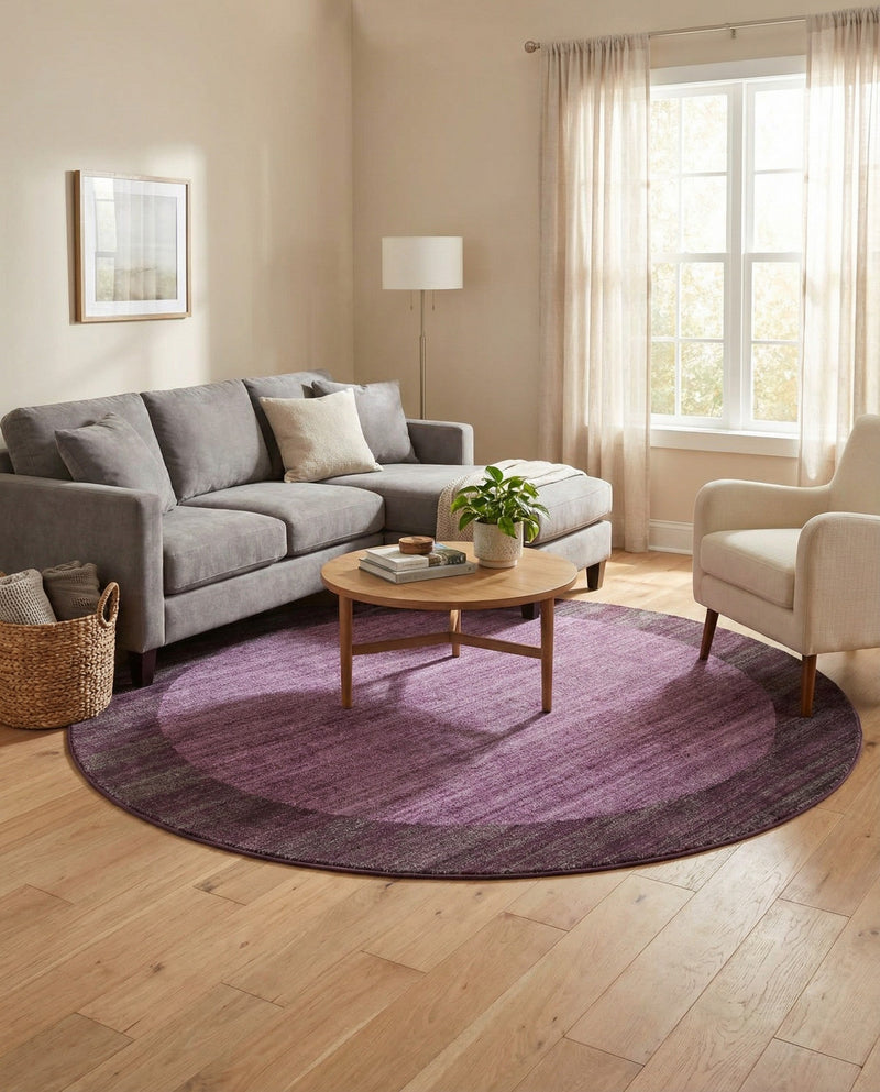 Studio Haven Collection Area Rug -  Conservatory (Violet) Round Violet  lifestyle 50