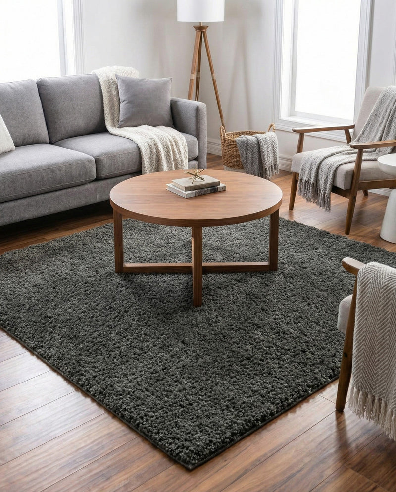 Cozy Comfort Shag Collection Area Rug - Haven (Smoke Gray) Square Smoke Gray  lifestyle 40