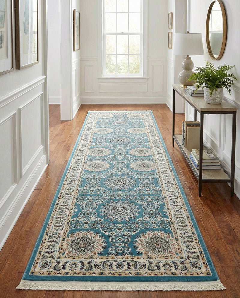 Persian Elegance Collection Area Rug -  Mashhad Runner Blue  lifestyle 68