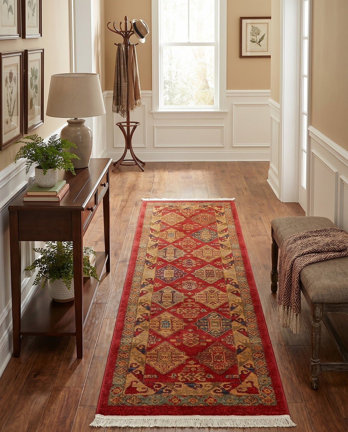 Persian Elegance Collection Area Rug -  Tabriz Runner Red  lifestyle 46