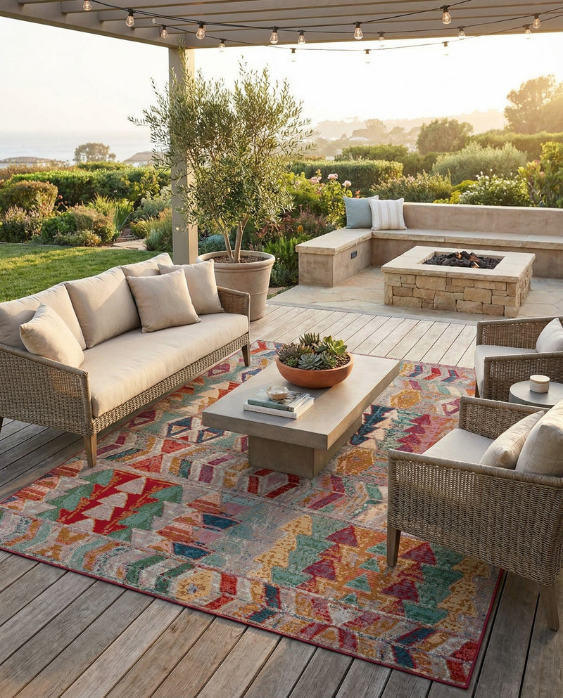 Urban Terrace Collection Area Rug -  Arcade Rectangle Multi  lifestyle 36