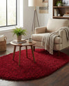 Plush Oasis Collection Area Rug - Serenity (Cherry Red) Oval Cherry Red  lifestyle 54