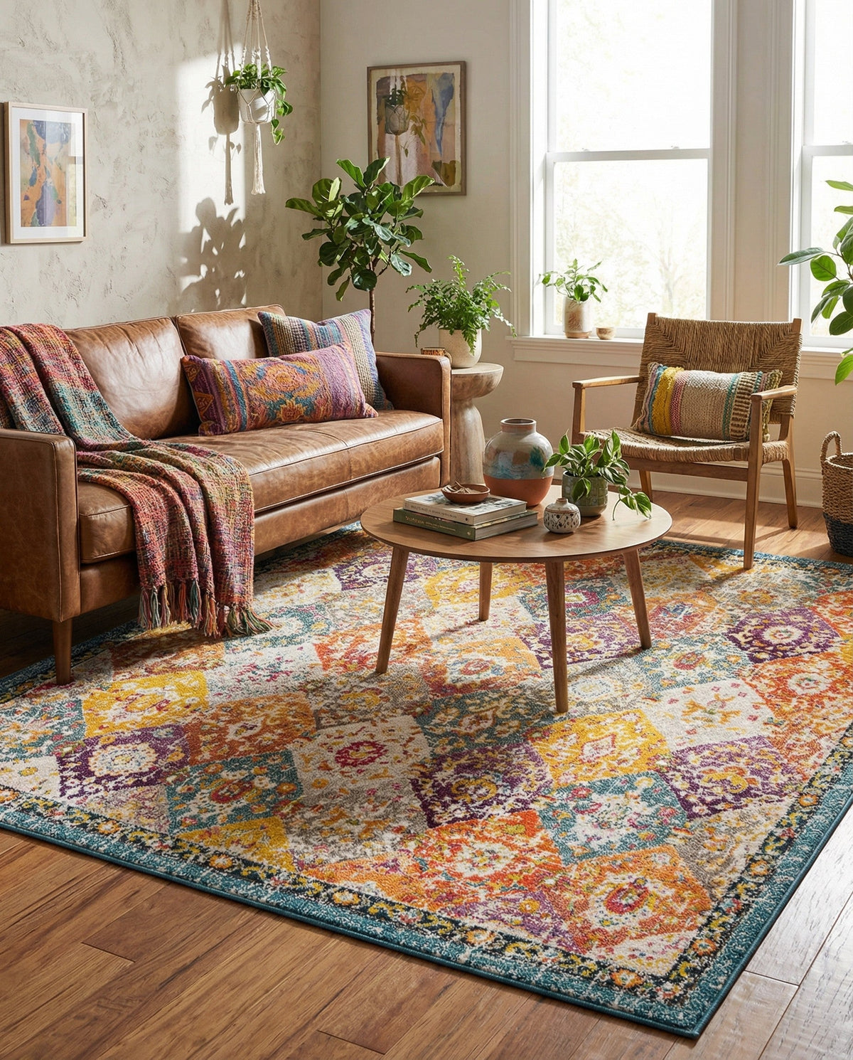 Brighton Terrace Collection Area Rug -  Rottingdean (Multi) Square Multi  lifestyle 67