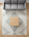 Seychelles Stripes Collection Area Rug - Mahe (Ivory and Gray) Square Ivory and Gray  lifestyle 25