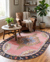 Heritage Elegance Collection Area Rug -  Winterthur (Pink) Oval Pink  lifestyle 35