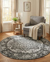 Georgetown Rugs Collection Area Rug - Dupont (Dark Gray) Round Dark Gray  lifestyle 64