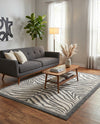 Savannah Sojourn Collection Area Rug -  Kalahari Rectangle Gray and Ivory  lifestyle 7