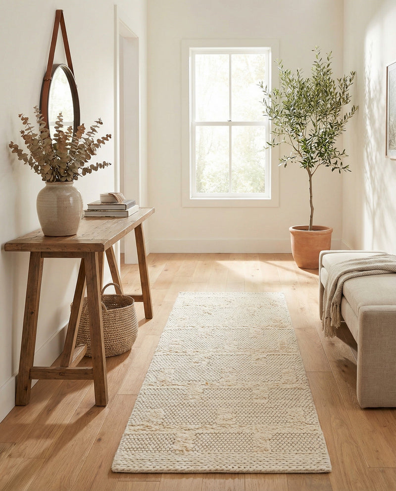 Lana Tasmanian Wool Collection Area Rug - Freycinet Runner Ivory  lifestyle 42