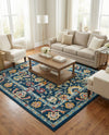 Adriana Terrace Collection Area Rug -  Positano (Navy Blue) Square Navy Blue  lifestyle 44