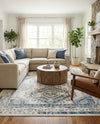 Savannah Elegance Collection Area Rug -  Tybee (Ivory Aqua) Rectangle Ivory Aqua  lifestyle 24