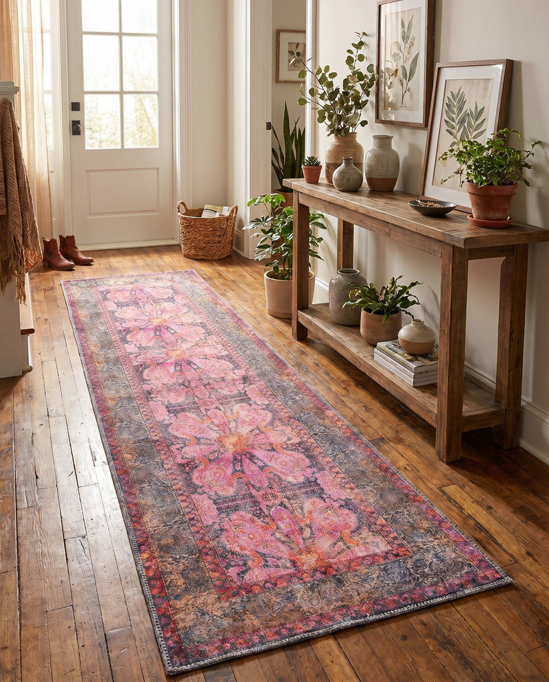 Maranta Collection Area Rug - Paramaribo Runner Pink  lifestyle 53