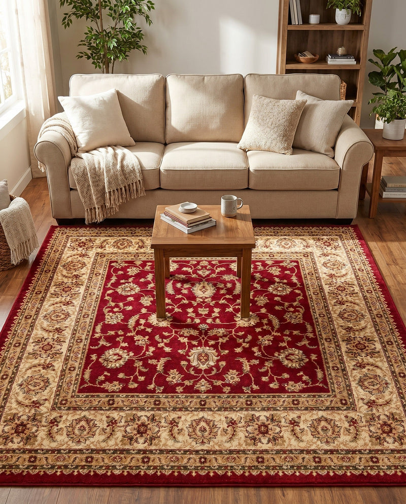 Jaipur Elegance Collection Area Rug -  Nahargarh (Red) Square Red  lifestyle 56