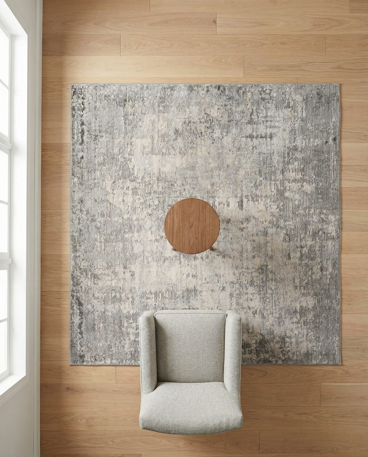 Aegean Elegance Collection Area Rug -  Ithaca Square Gray  lifestyle 96