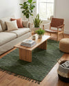Thar Cotton Collection Area Rug - Jaisalmer (Green) Rectangle Green  lifestyle 10