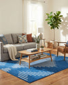 Seychelles Stripes Collection Area Rug - Mahe (Navy Blue) Square Navy Blue  lifestyle 27