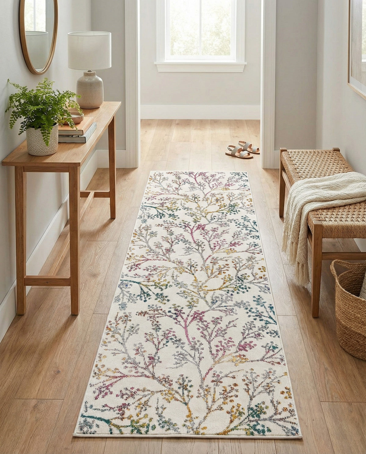 Meadow Breeze Collection Area Rug -  Sunbeam Runner Ivory  lifestyle 174