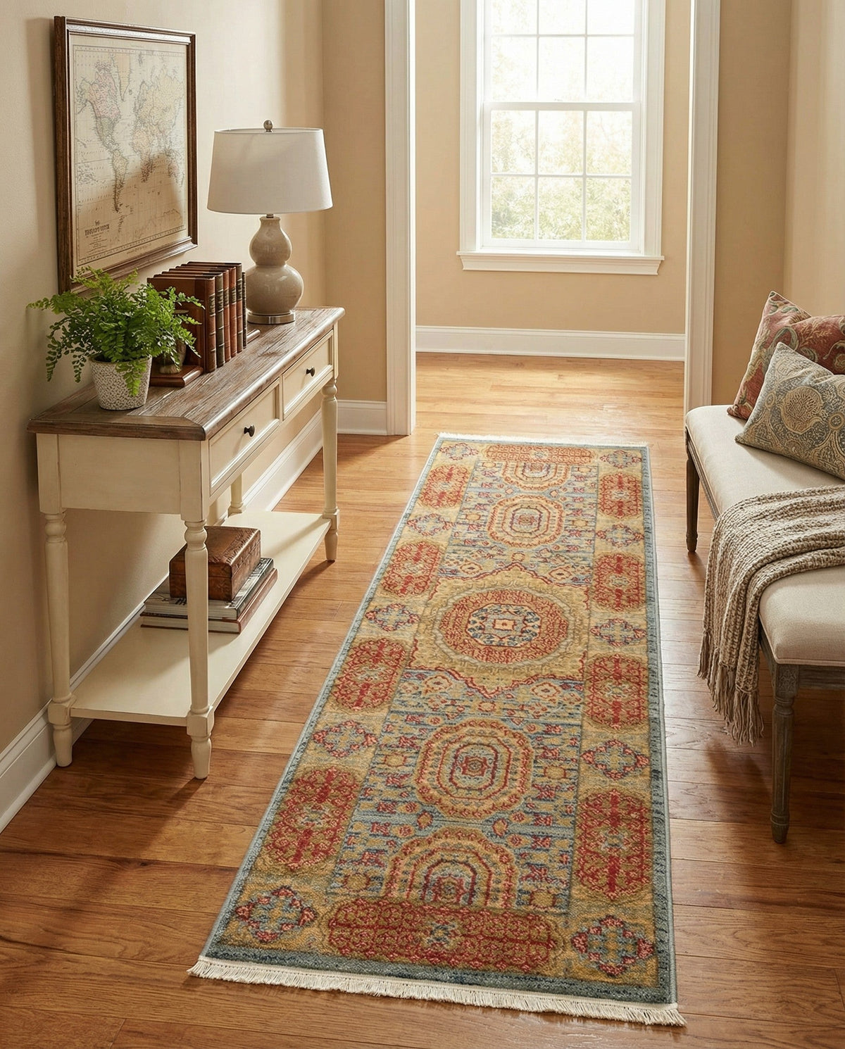 Ottoman Elegance Collection Area Rug -  Ephesus Runner Light Blue  lifestyle 107