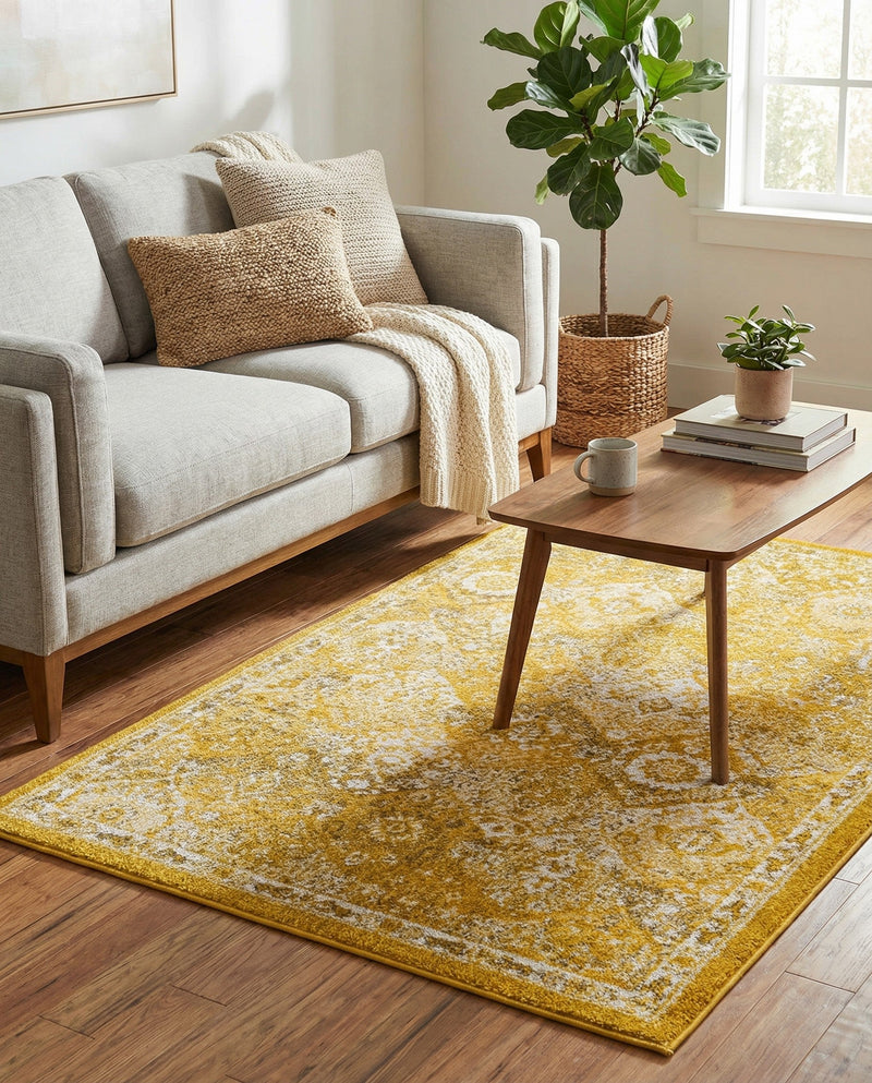Brighton Terrace Collection Area Rug -  Rottingdean (Yellow) Rectangle Yellow  lifestyle 12