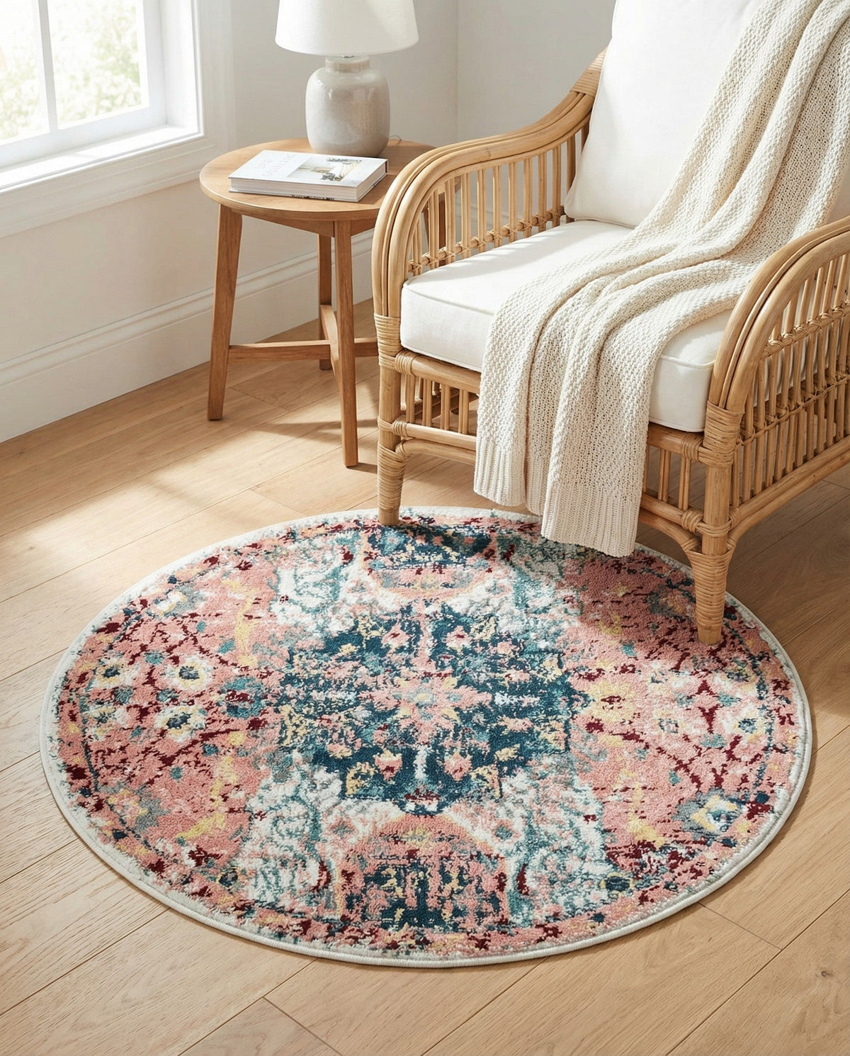 Savannah Elegance Collection Area Rug -  Azalea Round Pink  lifestyle 172